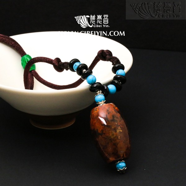 "용감하게 나아가다" 진화석 펜던트-18-012