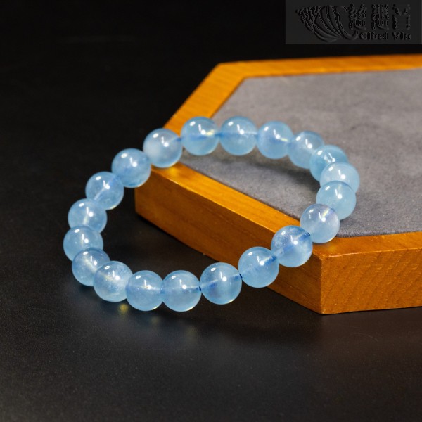 海藍寶手串-寶石級一級品8.5-9mm