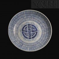 清代青花福祿壽紋大盤