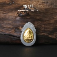 금상감 옥 미륵불 펜던트 - 2144