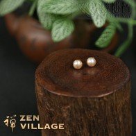 紫色淡水珍珠耳環