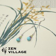 綠松石紫水晶925耳環