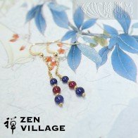 紅寶石藍寶石注金耳環