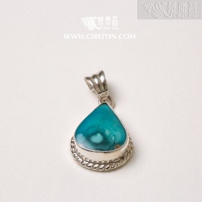 천연 터키석 은펜던트 - 1090
