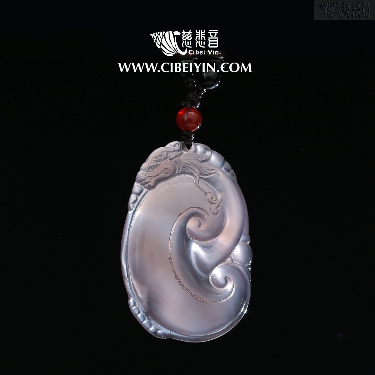 紫色如意瑪瑙掛墜慈悲音