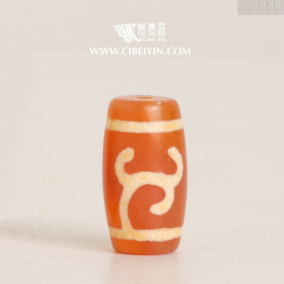 绿度母天珠（红）-19mm 慈悲音