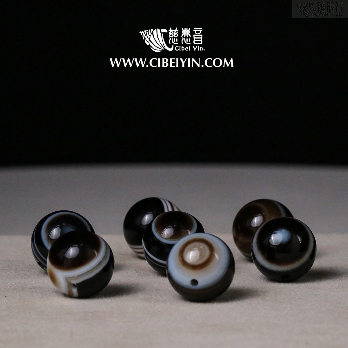 天然瑪瑙天眼珠A級單顆(14mm) 慈悲音