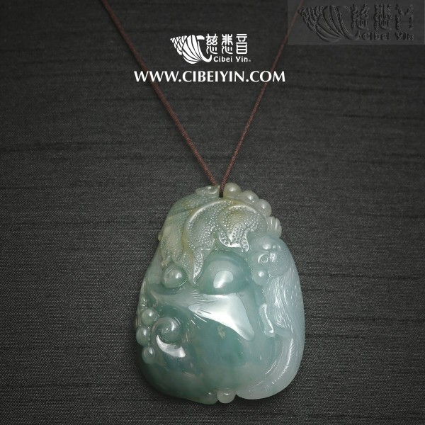 綬帶如意翡翠挂墜