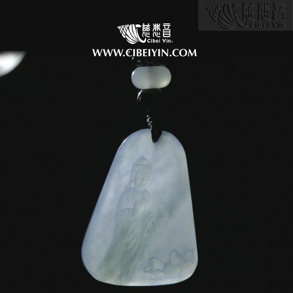 "花開見佛"釋迦摩尼佛翡翠掛墜-2337