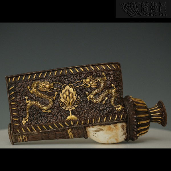 西藏十九世紀銅飾法螺