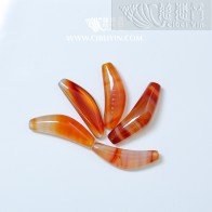 牛角形天珠（天然紅纏絲瑪瑙）-AA2款