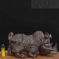 銅質盔甲犀牛擺件-古銅色單個販售
