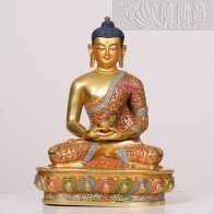 銅鎏金彩繪阿彌陀佛像