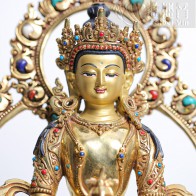 銅鎏金-長壽佛像(28cm)