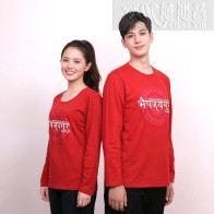 藥師佛紅色T恤-長袖