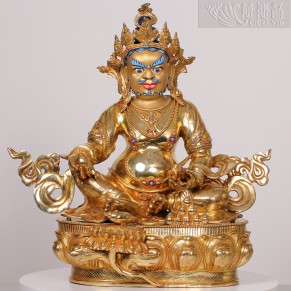 銅鎏金黃財神像 (H 45cm)