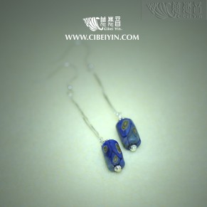 藍色琉璃耳環416-20