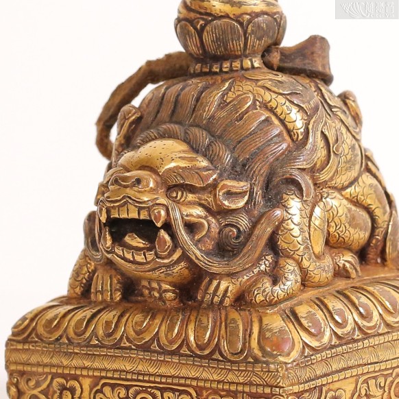 清 蒙古銅鎏金瑞獸鈕方印