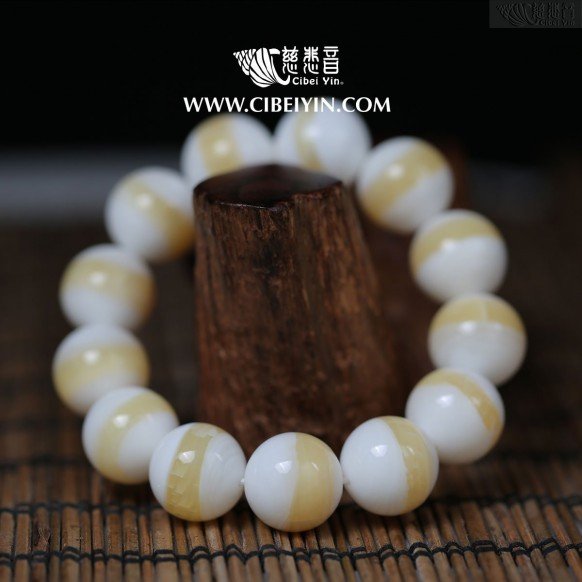 藏品超寬金絲硨磲手串 (16mm)