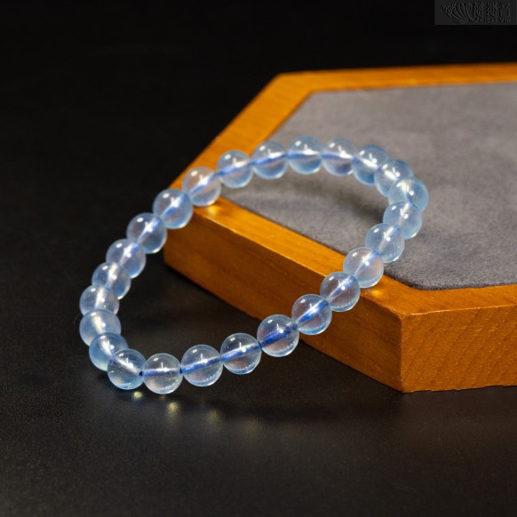 海藍寶手串-寶石級特品6-6.5mm