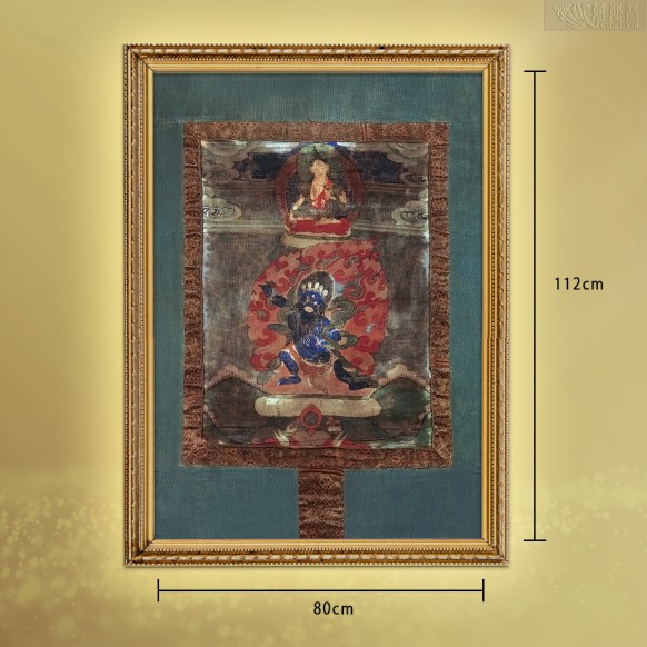西藏大黑天古唐卡（複製版）特别加持 - 特大