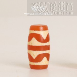 635天珠　双虎牙天珠　dzibeads！ 双虎牙天珠（红）-19mm 慈悲音