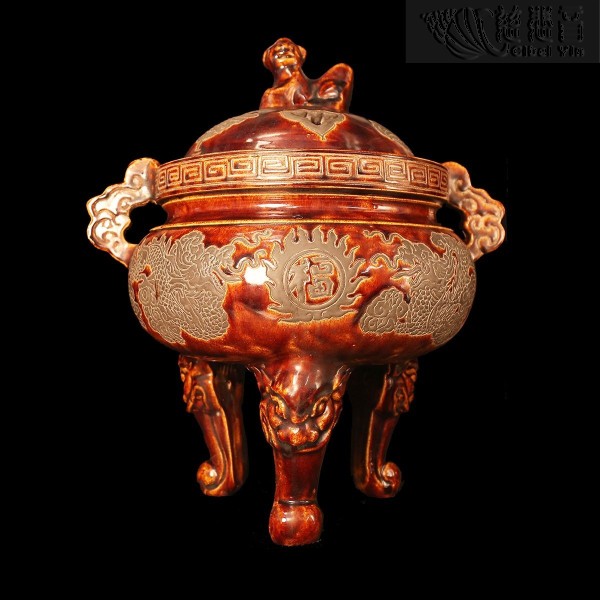 福寿神兽大陶香炉