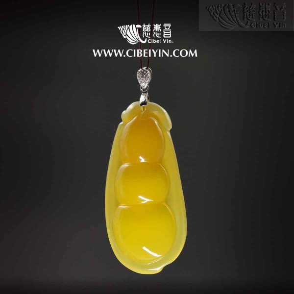 金丝玉金豆子挂坠