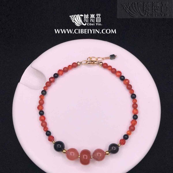 突破万难-南红玛瑙手串（18K黄金）