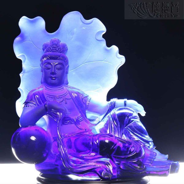 蓝色琉璃自在观音
