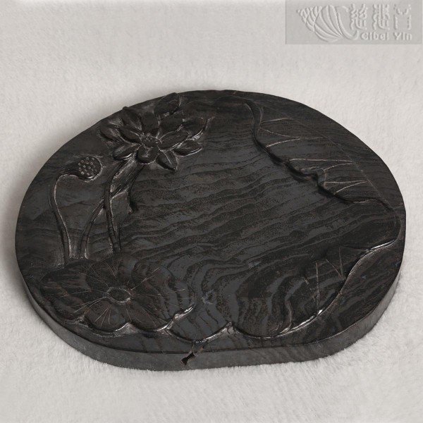 荷花砚 （木化石）