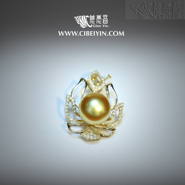 金色海水珍珠18K挂坠-56