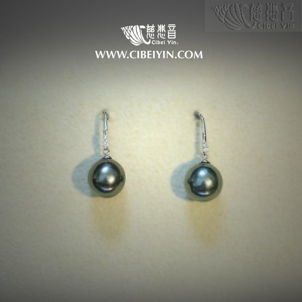 慧眼-黑色海水珍珠18K耳環-39