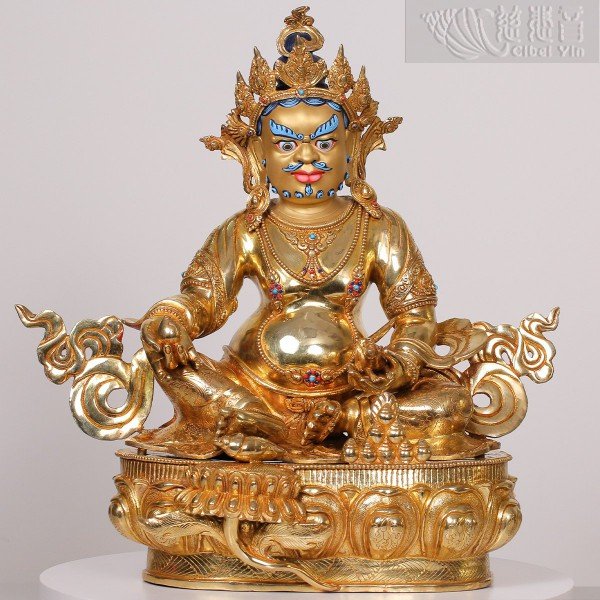 铜鎏金黃財神像 (H 45cm)