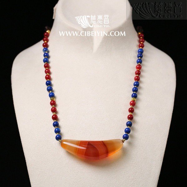 牛角形天珠-特级项链款-21