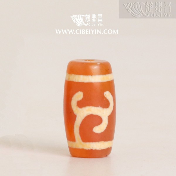 绿度母天珠（红）-19mm