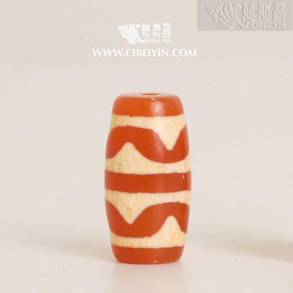 双虎牙天珠（红）-19mm