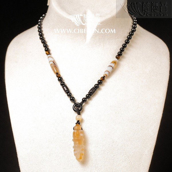 玛瑙金刚杵挂坠 4cm项链款-2