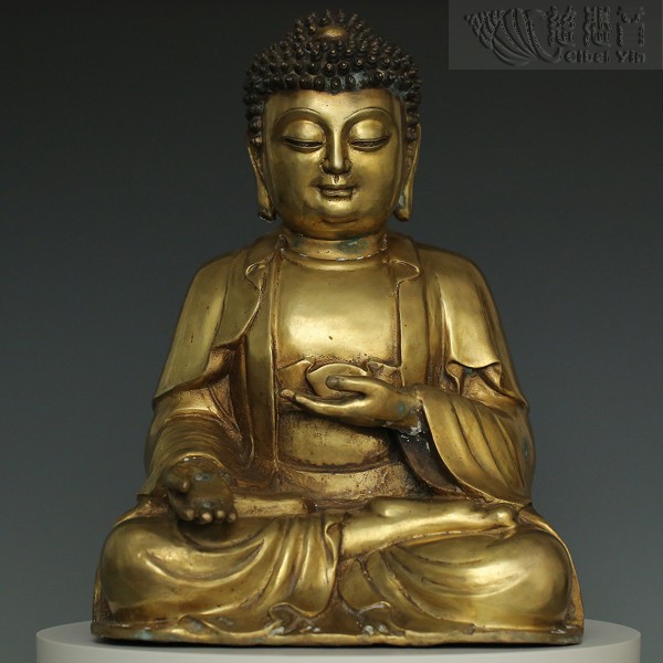 近代阿弥陀佛铸铜像-金菩提宗师典藏 