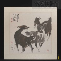 三羊开泰 李奇茂 款识