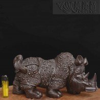 铜质盔甲犀牛摆件- 古铜色单个贩售