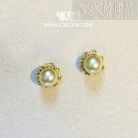 金色海水珍珠18K耳环-31