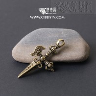 黄铜十字金刚钺挂件（30x60mm）
