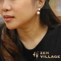 随意旋转-贝粉耳环-(大)