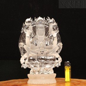 十二臂观音坐像 白水晶