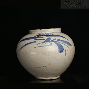 明代青花储油罐 