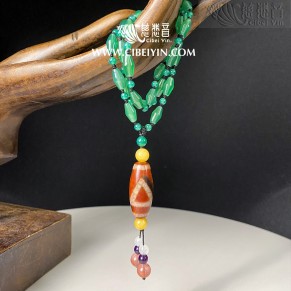 串珠项链~山形天珠15x30mm