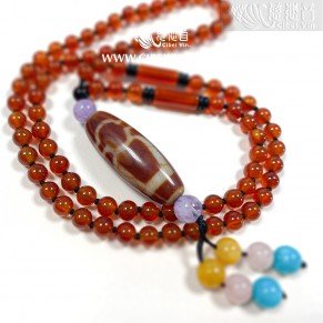 串珠项链~财 神天珠15x40mm