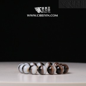 “宝罐珠”天然玛瑙手串-12mm