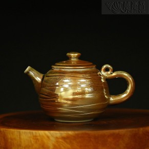 金菩提宗师款茶壶 台湾手工柴烧-45